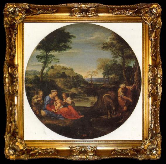 framed  Annibale Carracci The Holy Family Rests on the Fight into Egypt, ta009-2